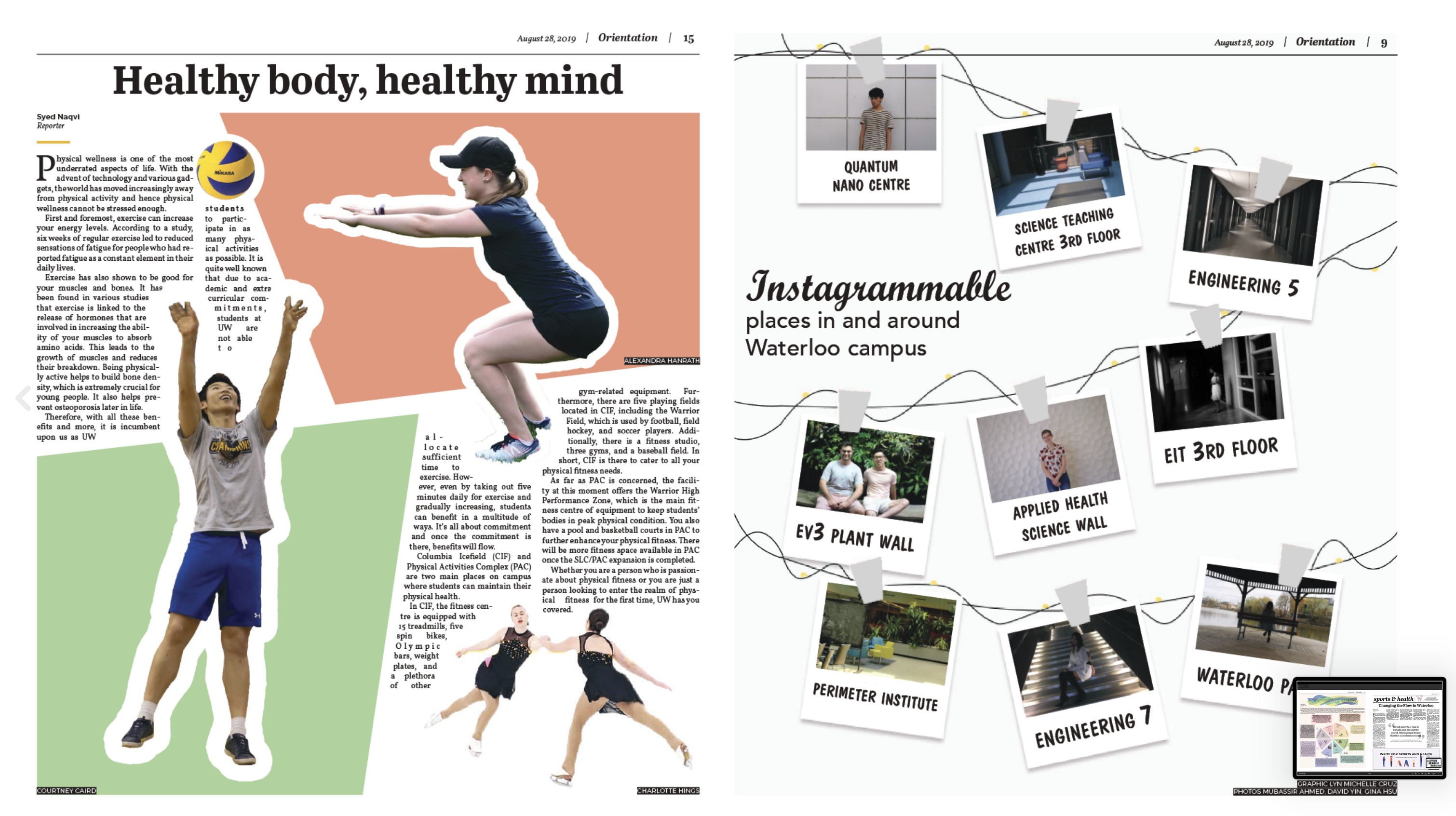 Imprint newspaper spread — Healthy body, healthy mind